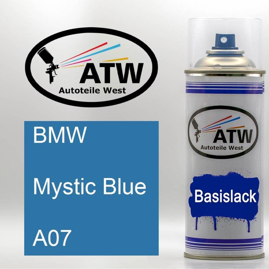 BMW, Mystic Blue, A07: 400ml Sprühdose, von ATW Autoteile West.